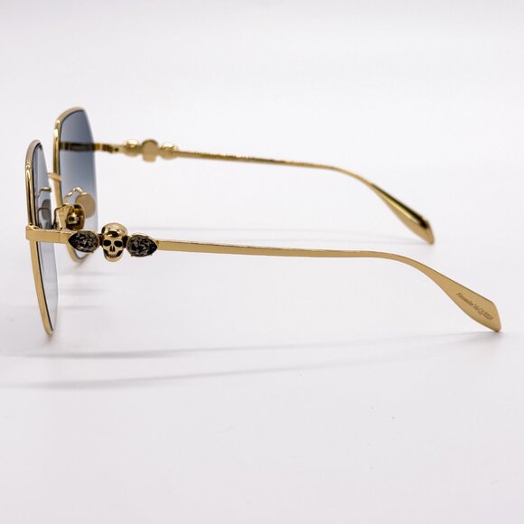 NEW ALEXANDER MCQUEN AM0325S 001 WOMEN GOLD/GREY SUNGLASSES ALEXANDER MCQUEEN - Picture 6 of 12